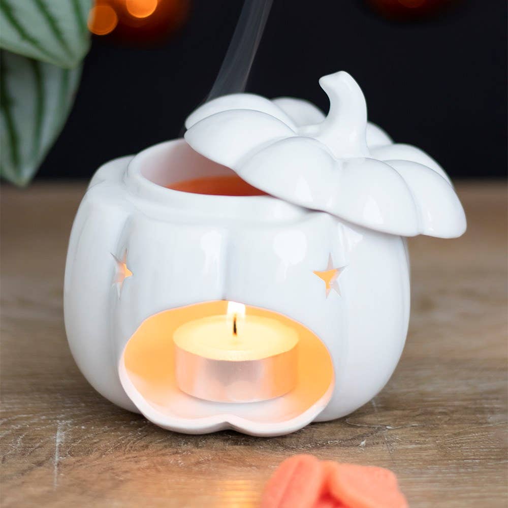 Brûleur d’huile citrouille blanche d’automne et d’Halloween Something Different Wholesale