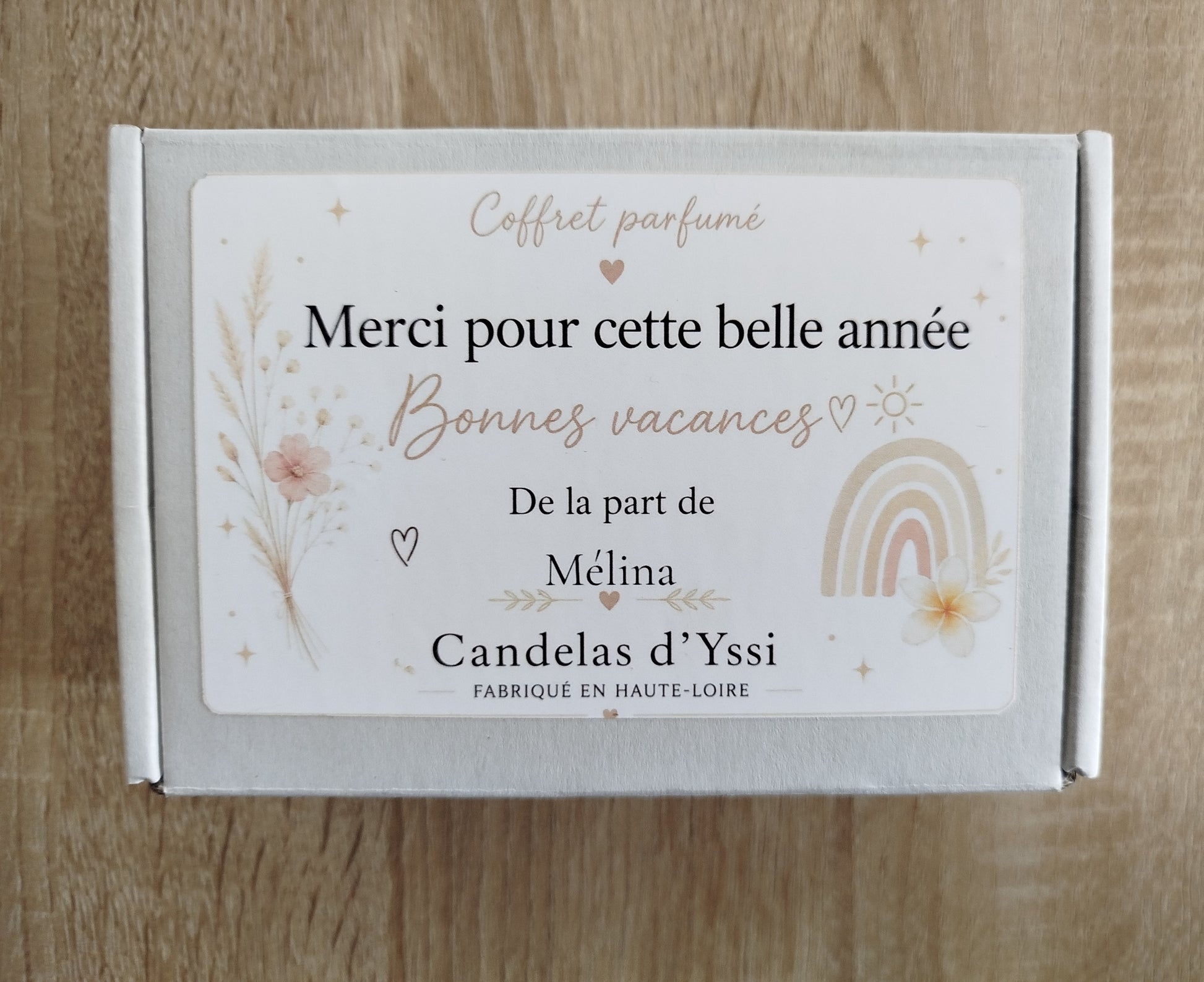 Coffret Bonnes Vacances personnalisé Candelas d'Yssi