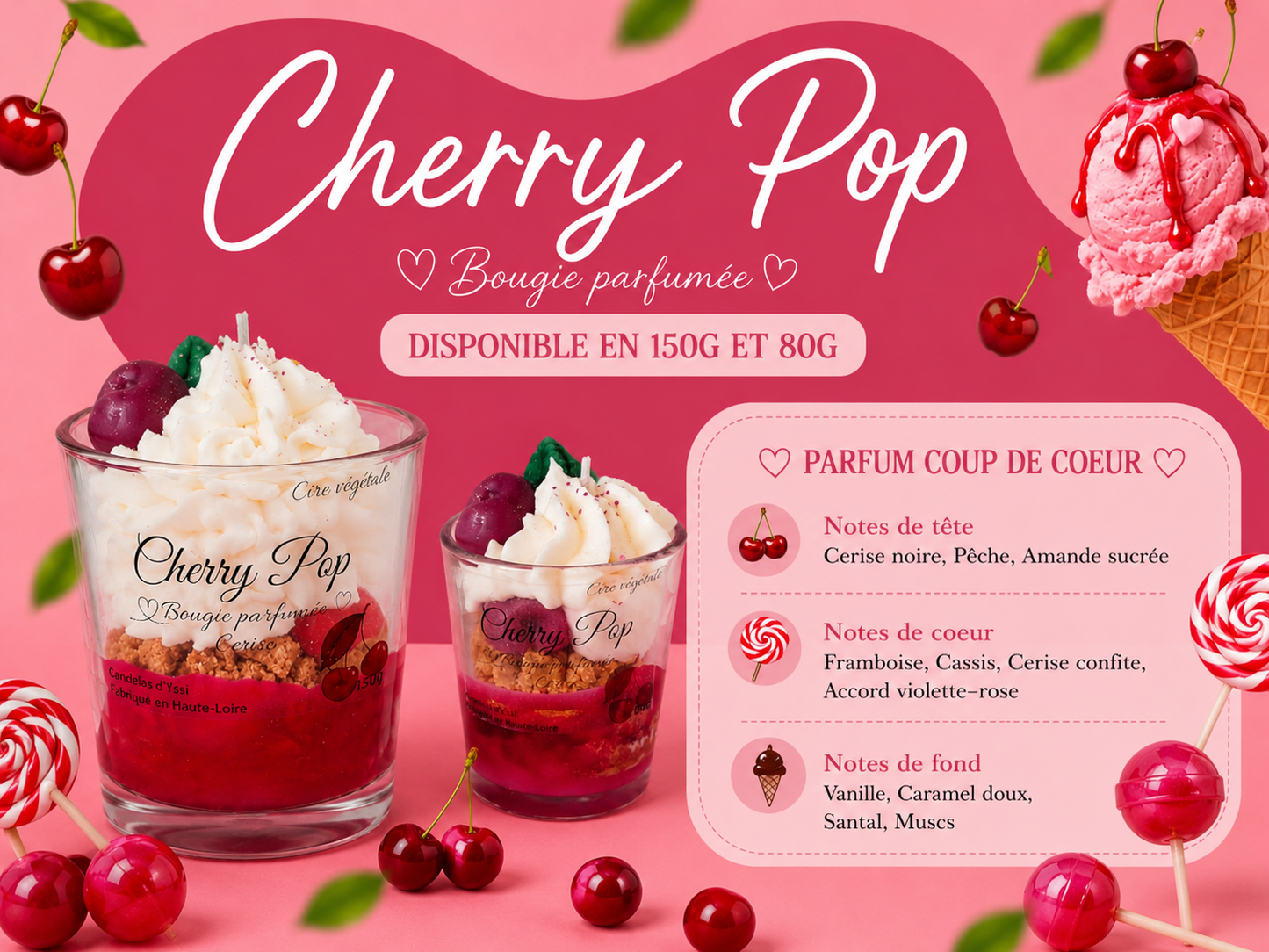 Cherry Pop Candelas d'Yssi