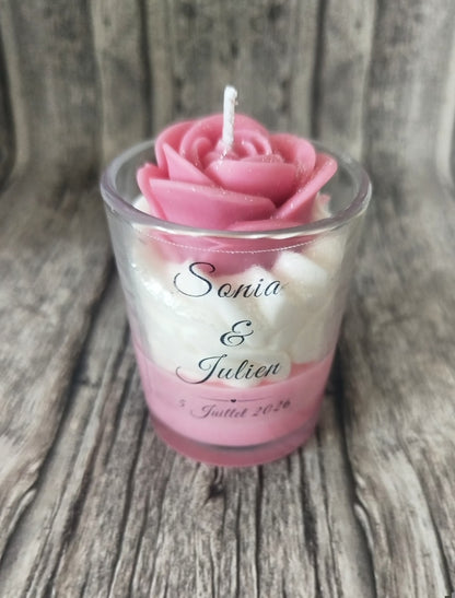 Bougie Rose Éternelle - Personnalisable Candelas d'Yssi