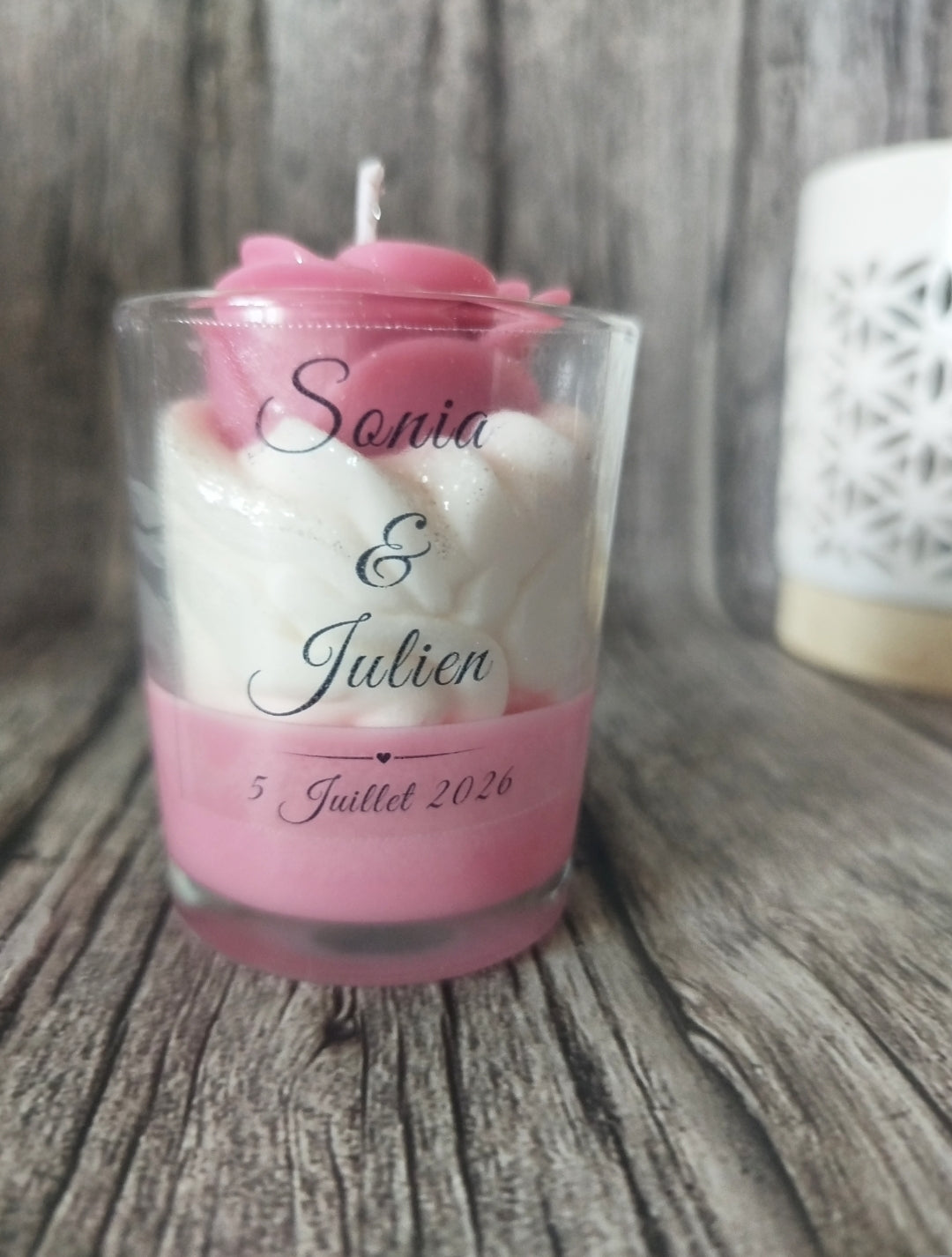 Bougie Rose Éternelle - Personnalisable Candelas d'Yssi