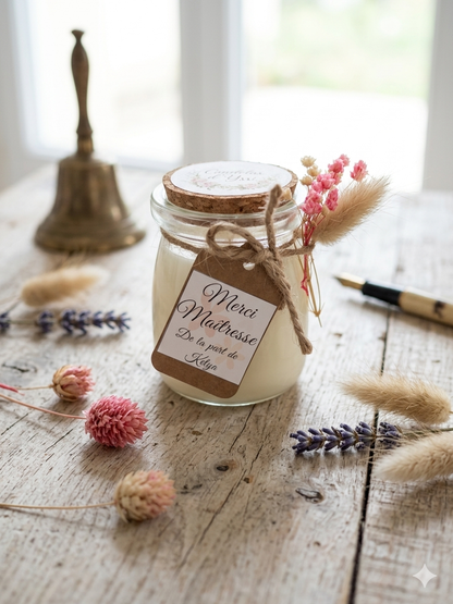 Bougie Merci personnalisée Candelas d'Yssi