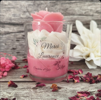 Bougie Rose Éternelle - Personnalisable Candelas d'Yssi